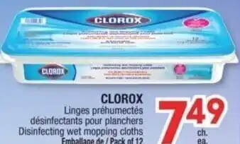 Jean Coutu Clorox Disinfecting Wet Mopping Cloths offer