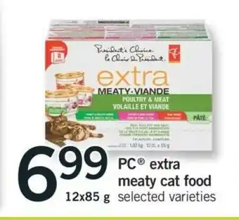 Fortinos PC Extra Meaty Cat Food offer