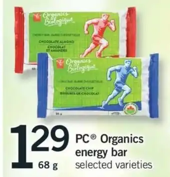Fortinos PC Organics Energy Bar offer