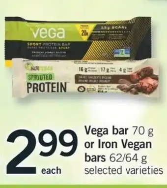 Fortinos Vega Bar or Iron Vegan Bars offer