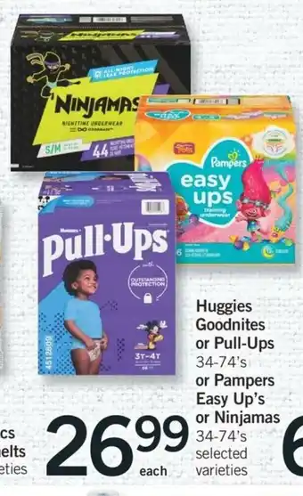 Fortinos Huggies Goodnites or Pull-Ups or Pampers Easy Up's or Ninjamas offer