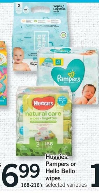 Fortinos Huggies Pampers or Hello Bello Wipes offer