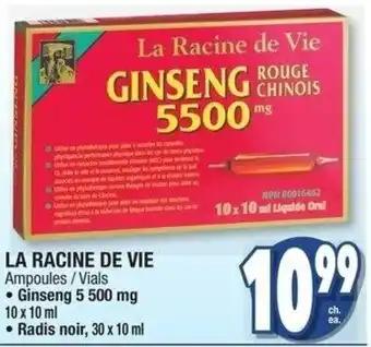 Jean Coutu La Racine De Vie Ginseng 5 500 mg 10 x 10 ml offer