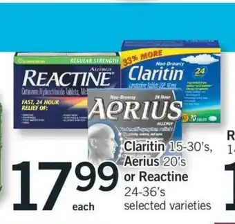 Fortinos Claritin Aerius or Reactine offer