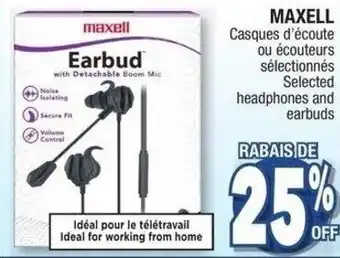 Jean Coutu Maxell Headphones and Earbuds offer