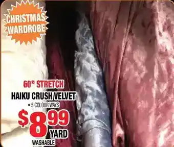 Len's Mill Stores 60" stretch haiku crush velvet offer
