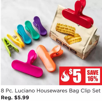 Kitchen Stuff Plus 8 pc. luciano housewares bag clip set offer