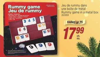 Jean Coutu Rummy Game in a Metal box offer