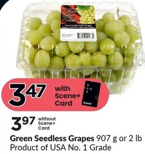 FreshCo Green Seedless Grapes 907 g or 2 lb offer
