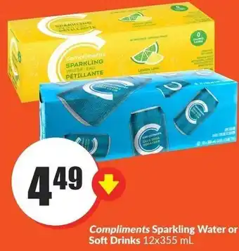 FreshCo Compliments Sparkling Water or Soft Drinks 12x355 ml offer