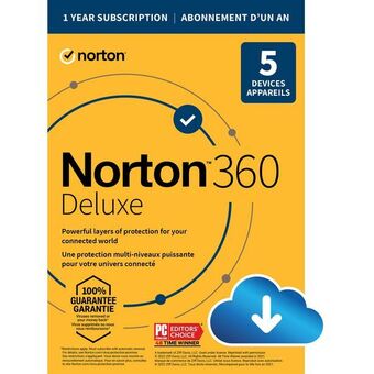 Best Buy Norton 360 deluxe (pc/mac) - 5 devices - 50gb cloud backup - 1-year subscription - digital download offer