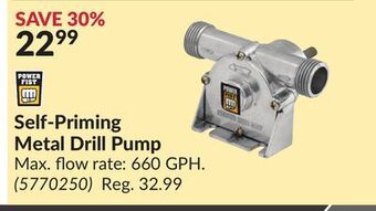 Princess Auto Self-priming metal drill pump offer
