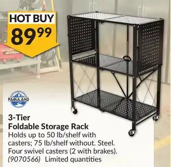 Princess Auto 3-tier foldable storage rack offer