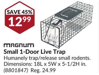 Princess Auto Small 1-door live trap offer