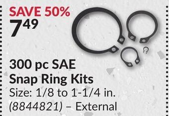 Princess Auto 300 pc sae snap ring kits offer