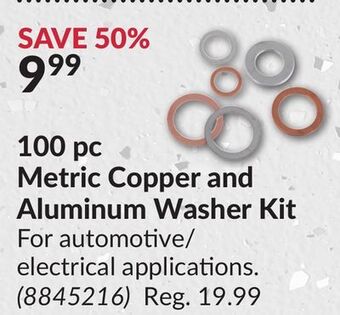 Princess Auto 100 pc metric copper and aluminum washer kit offer