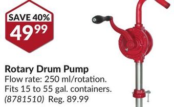 Princess Auto Rotary drum pump offer