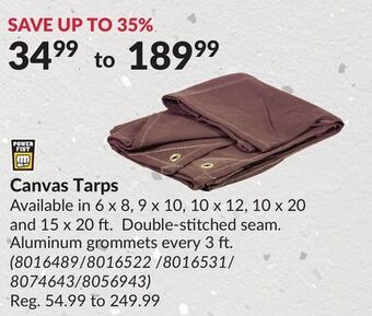Princess Auto Canvas tarps offer
