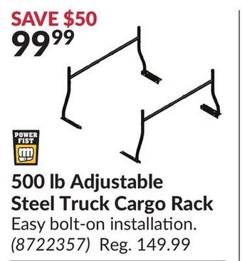 Princess Auto 500 lb adjustable steel truck cargo rack offer