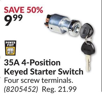Princess Auto 35a 4-position keyed starter switch offer