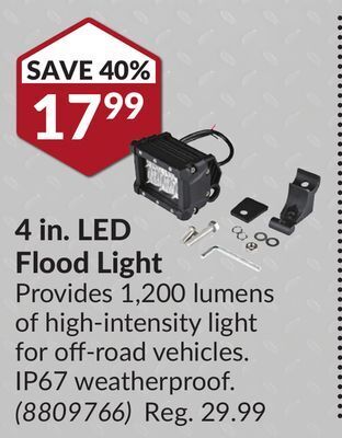 Princess Auto 4 in. led flood light offer