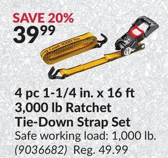 Princess Auto Ratchet tie-down strap set offer