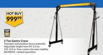 Princess Auto 2 ton gantry crane offer