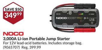 Princess Auto 3, 000a li-ion portable jump starter offer