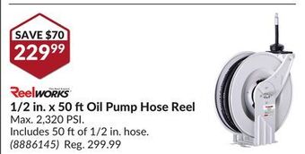 Princess Auto 1/2 in. x 50 ft oil pump hose reel offer