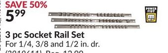 Princess Auto 3 pc socket rail set offer