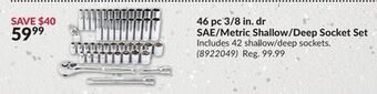 Princess Auto 46 pc 3/8 in. dr sae/metric shallow/deep socket set offer