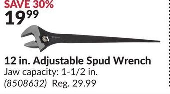 Princess Auto 12 in. adjustable spud wrench offer