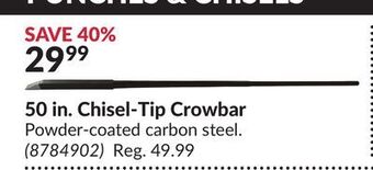 Princess Auto 50 in. chisel-tip crowbar offer