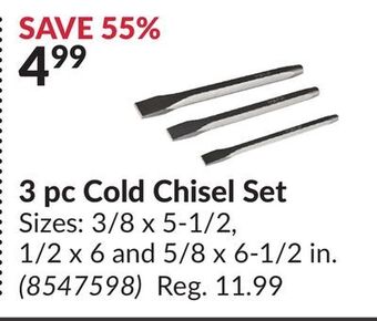 Princess Auto 3 pc cold chisel set offer