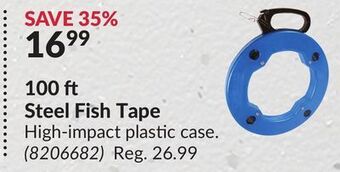 Princess Auto 100 ft steel fish tape offer
