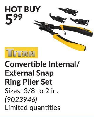 Princess Auto Convertible internal/ external snap ring plier set offer