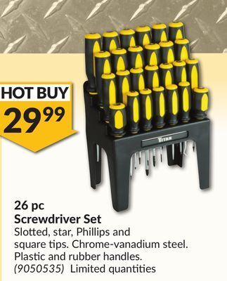 Princess Auto 26 pc screwdriver set offer