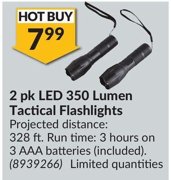 Princess Auto 2 pk led 350 lumen tactical flashlights offer