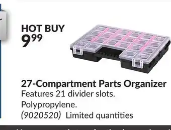 Princess Auto 27-compartment parts organizer offer