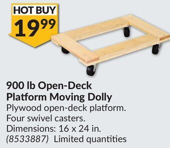 Princess Auto 900 open-deck platform moving dolly offer