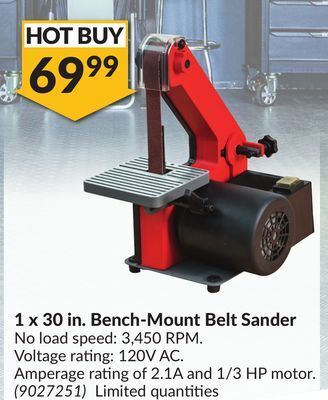 Princess Auto 1 x 30 in. bench-mount belt sander offer