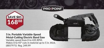 Princess Auto 5 in. portable variable-speed metal-cutting electric band saw offer