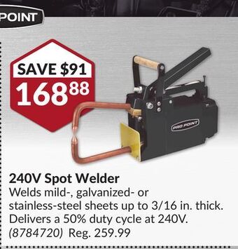 Princess Auto 240v spot welder offer