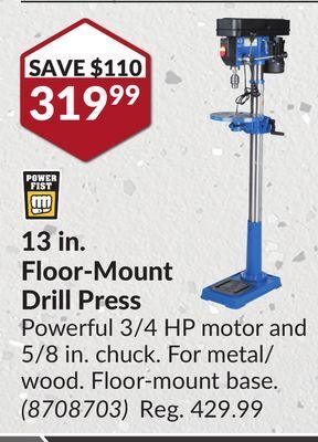Princess Auto 13 in. floor-mount drill press offer