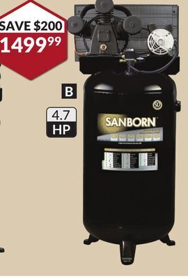 Princess Auto 80 gallon hi-flo single-stage air compressor offer