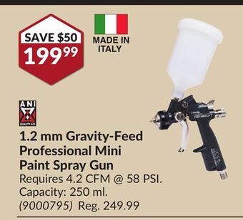Princess Auto 1.2 mm gravity-feed professional mini paint spray gun offer