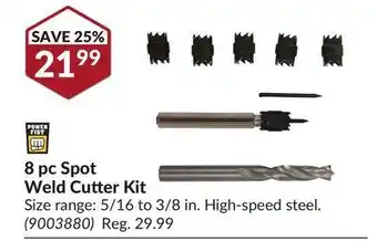 Princess Auto Power fist 8 pc spot weld cutter kit offer