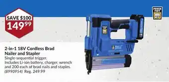 Princess Auto Power fist 2-in-1 18v cordless brad nailer and stapler offer