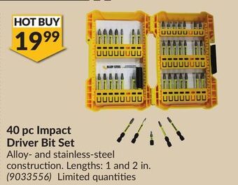 Princess Auto 40 pc impact driver bit set offer