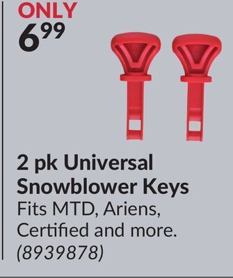 Princess Auto 2 pk universal snowblower keys offer